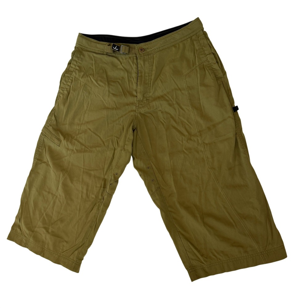 Prana Zion 3/4 Knickers Mens 34 Olive Green Hiking Climbing Cargo Crop Pants